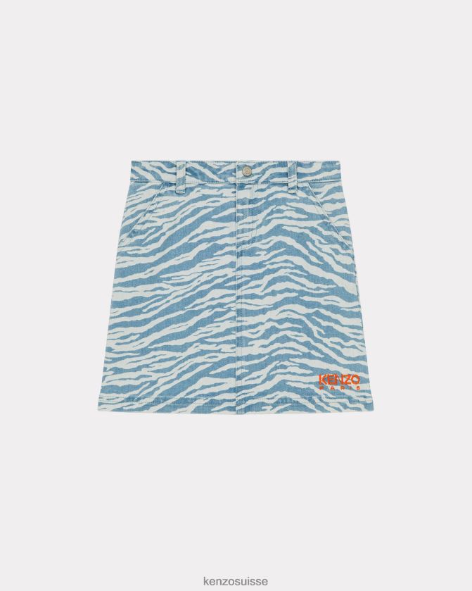 Kenzo jupe en jean arc-en-ciel enfants écru D2804X785 vêtements