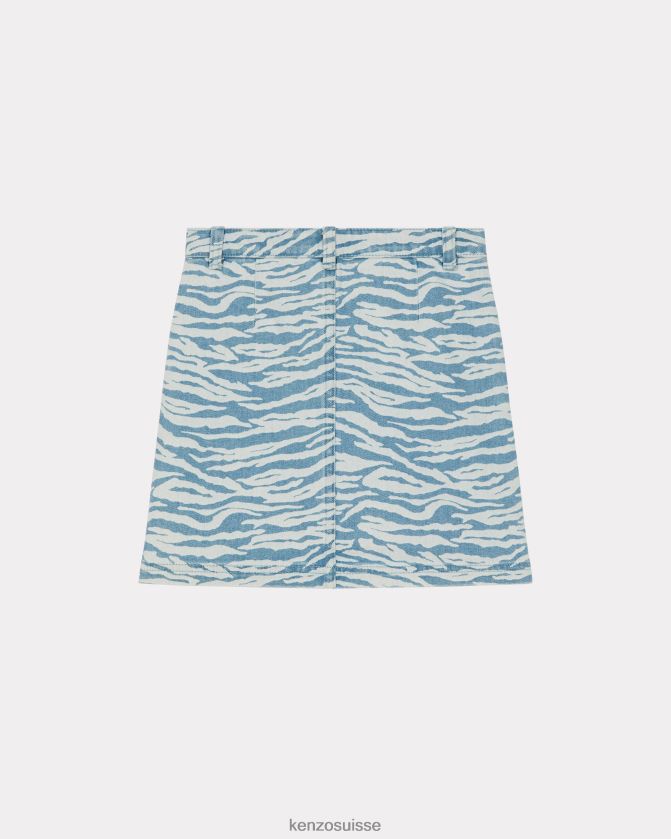 Kenzo jupe en jean arc-en-ciel enfants écru D2804X785 vêtements