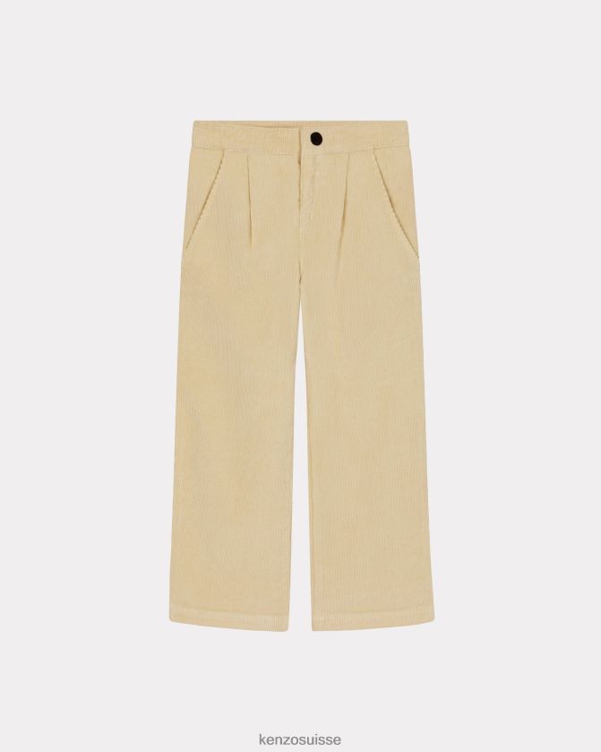 Kenzo pantalon en velours côtelé kotora enfants écru D2804X736 vêtements