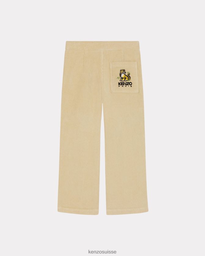 Kenzo pantalon en velours côtelé kotora enfants écru D2804X736 vêtements