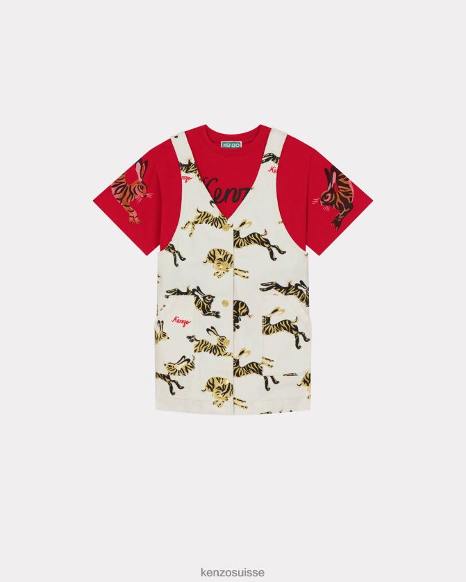 Kenzo ensemble robe et t-shirt capsule du nouvel an chinois enfants crème D2804X746 vêtements