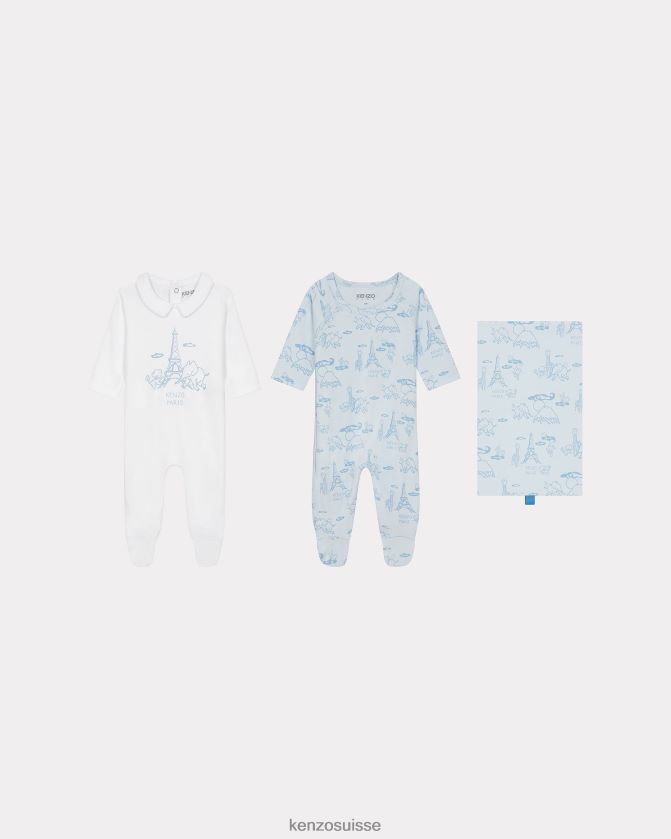 Kenzo lot de 2 dors bien enfants bleu clair D2804X767 vêtements