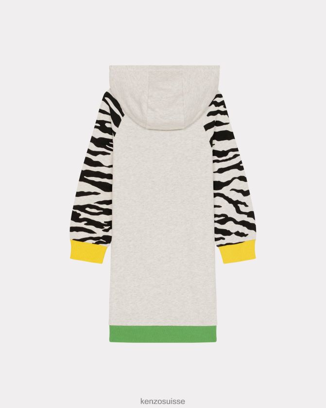 Kenzo robe à capuche kotora enfants gris brumeux D2804X726 vêtements