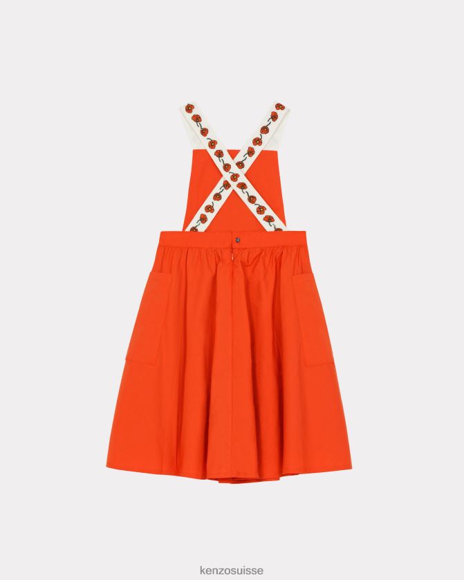 Kenzo robe tablier coquelicot capsule high summer enfants rouge moyen D2804X772 vêtements