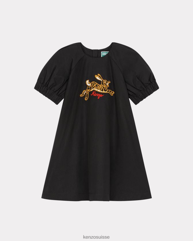 Kenzo robe évasée de la capsule du nouvel an chinois enfants noir D2804X747 vêtements