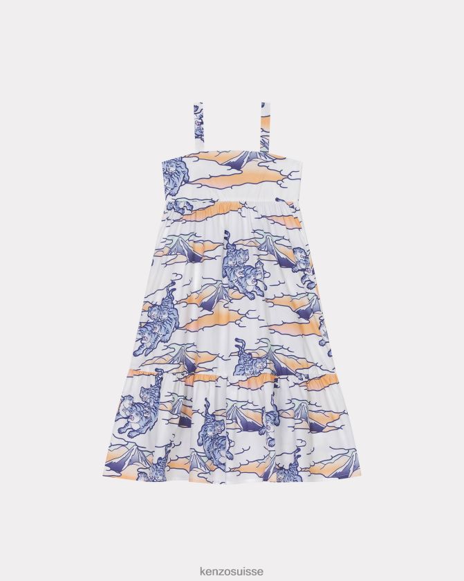 Kenzo robe à volants arc-en-ciel enfants écru D2804X755 vêtements