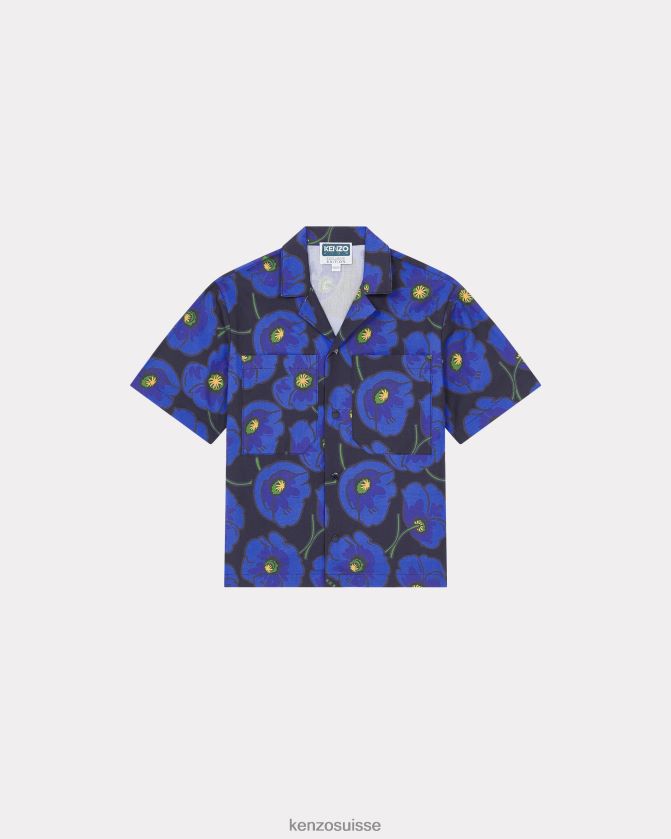 Kenzo chemise coquelicot capsule high summer enfants bleu royal D2804X788 vêtements