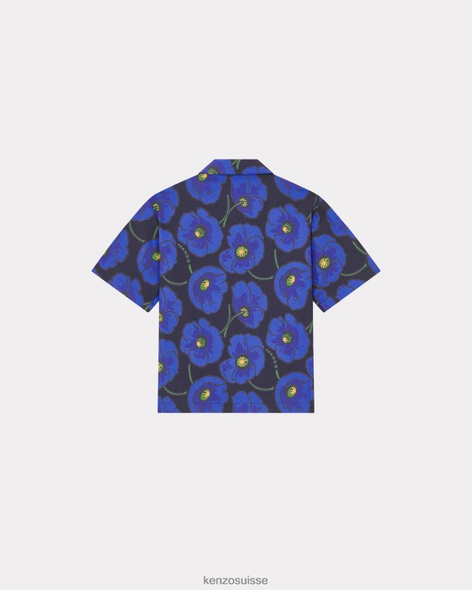 Kenzo chemise coquelicot capsule high summer enfants bleu royal D2804X788 vêtements
