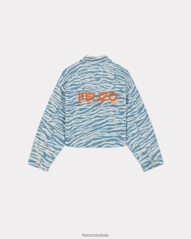 Kenzo chemise en jean arc-en-ciel enfants écru D2804X787 vêtements