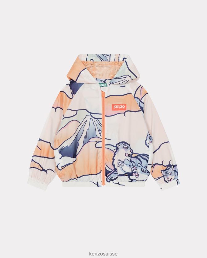 Kenzo coupe-vent à capuche arc-en-ciel enfants écru D2804X760 vêtements