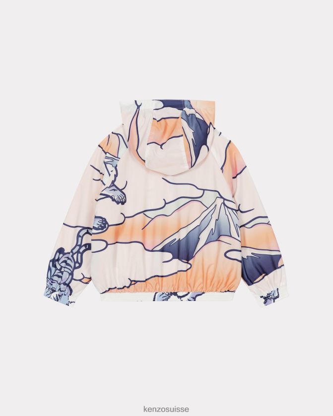 Kenzo coupe-vent à capuche arc-en-ciel enfants écru D2804X760 vêtements