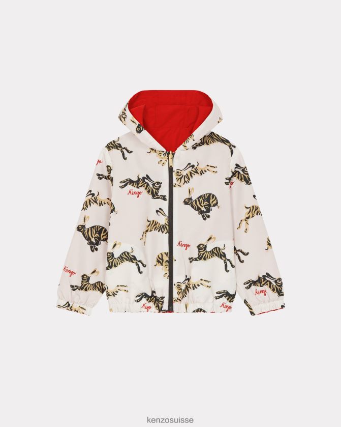 Kenzo coupe-vent réversible de la capsule du nouvel an chinois enfants crème D2804X723 vêtements