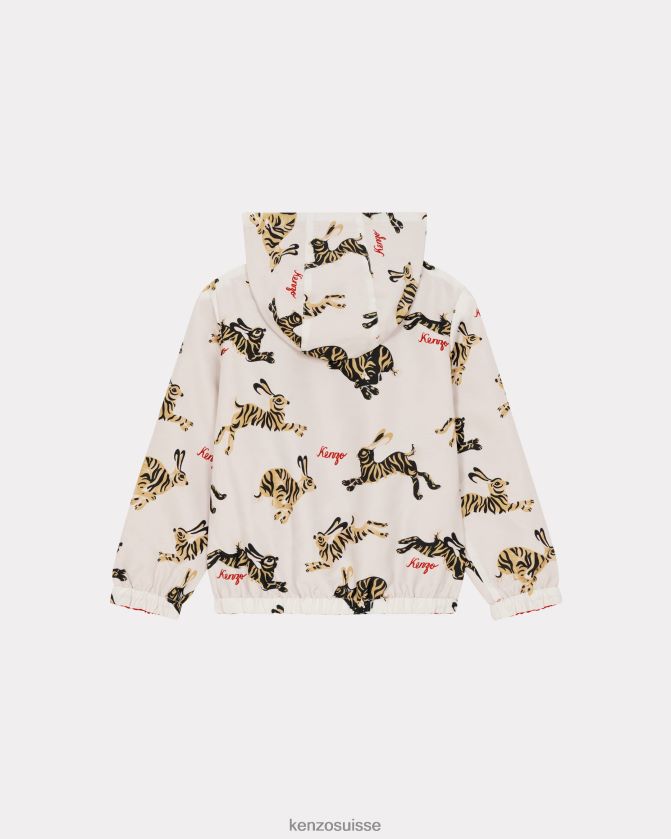 Kenzo coupe-vent réversible de la capsule du nouvel an chinois enfants crème D2804X723 vêtements