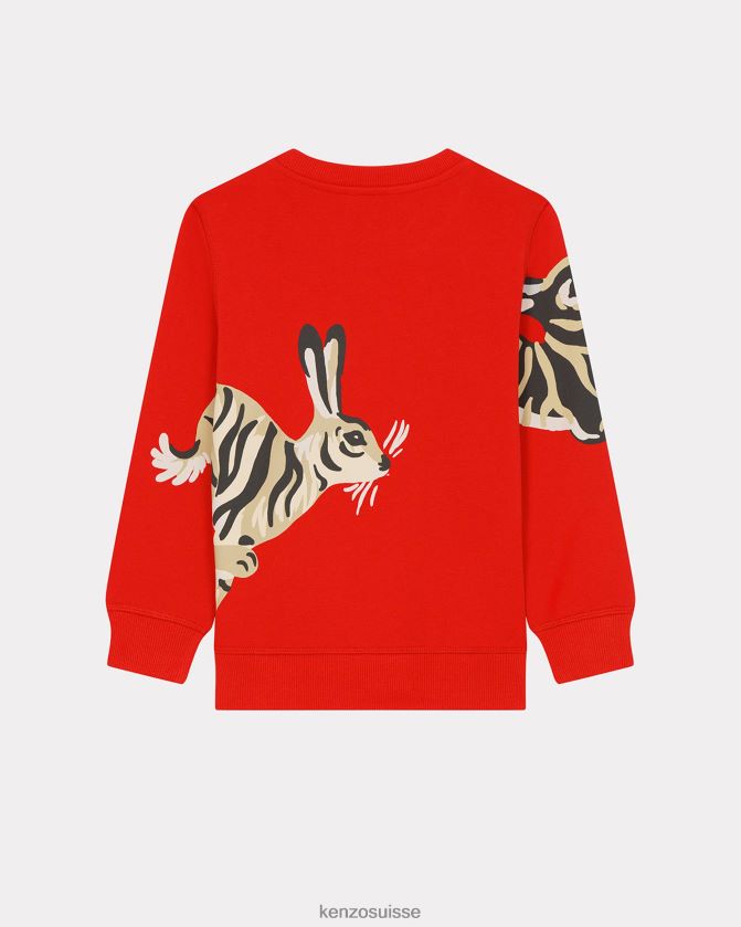 Kenzo sweat-shirt capsule du nouvel an chinois enfants rouge moyen D2804X717 vêtements