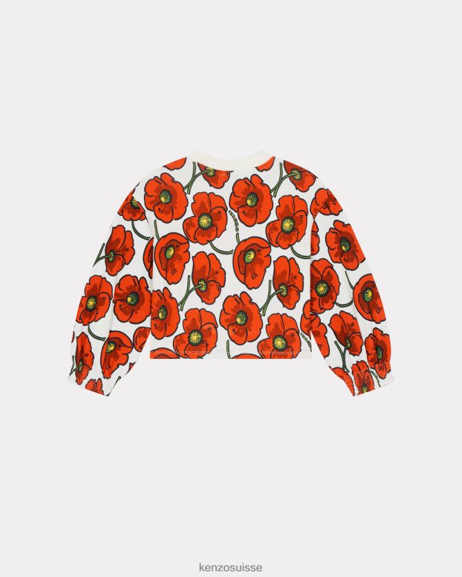 Kenzo sweat-shirt coquelicot capsule high summer enfants crème D2804X704 vêtements