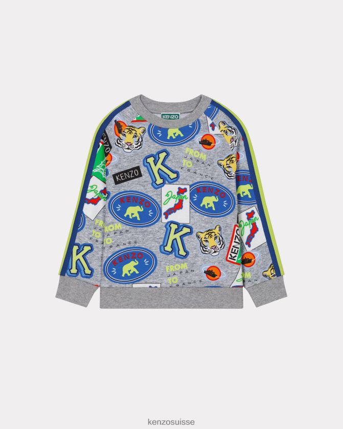 Kenzo sweat-shirt voyage enfants écru D2804X703 vêtements
