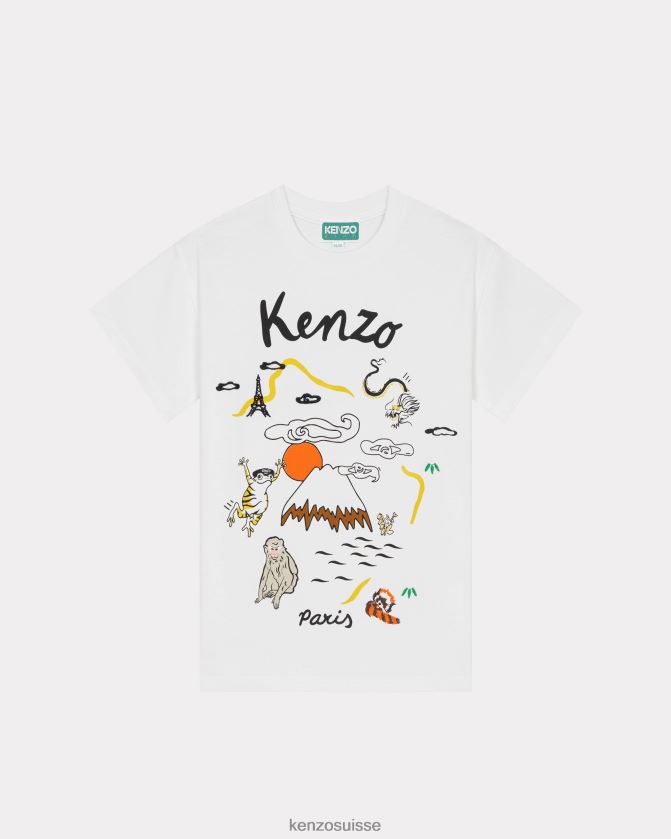 Kenzo t-shirt carte kotora enfants blanc D2804X777 vêtements