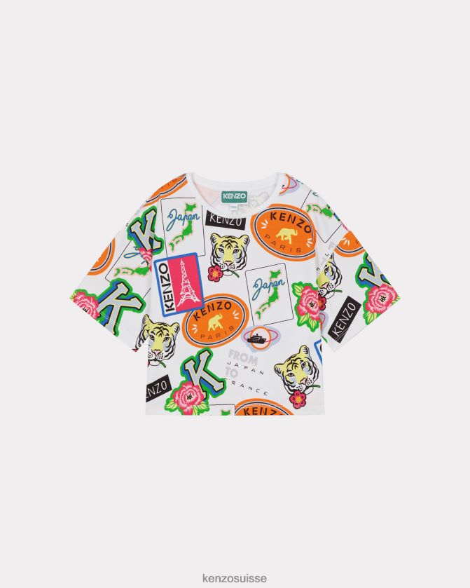 Kenzo t-shirt court "voyage" enfants écru D2804X798 vêtements