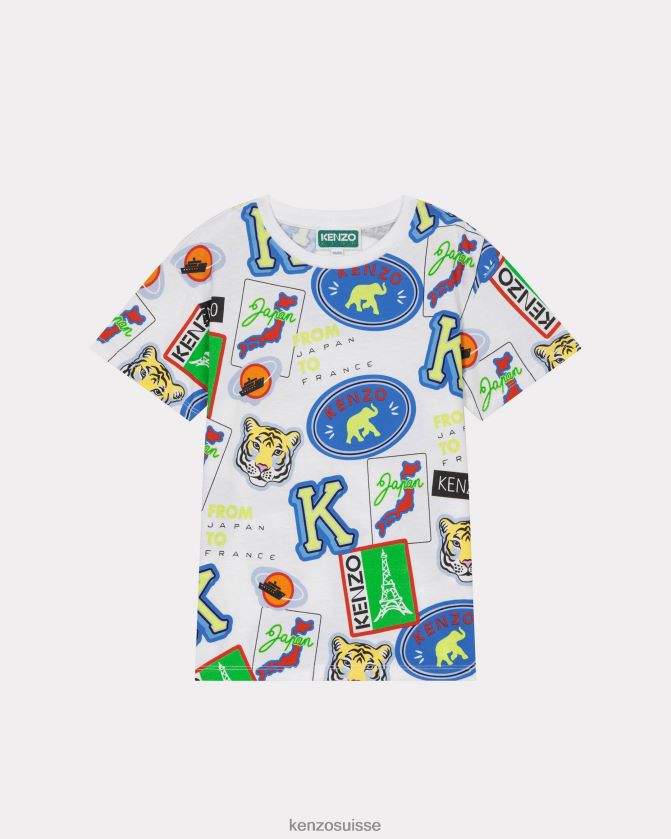 Kenzo t-shirt voyage enfants blanc D2804X764 vêtements