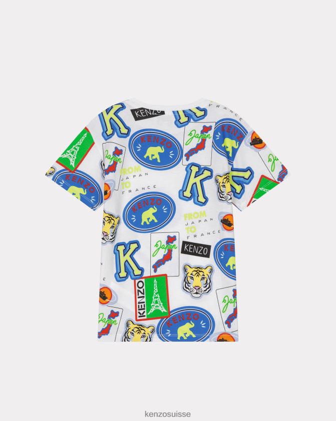 Kenzo t-shirt voyage enfants blanc D2804X764 vêtements