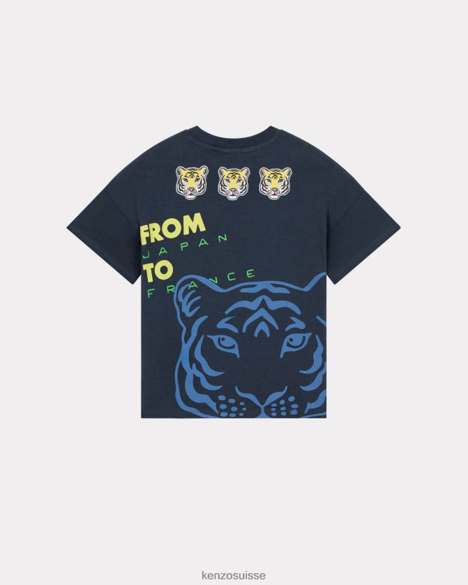 Kenzo t-shirt voyage enfants bleu royal D2804X795 vêtements