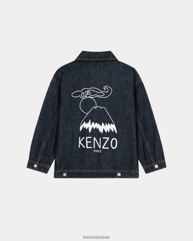 Kenzo veste en jean du Mont Fuji enfants bleu royal D2804X763 vêtements