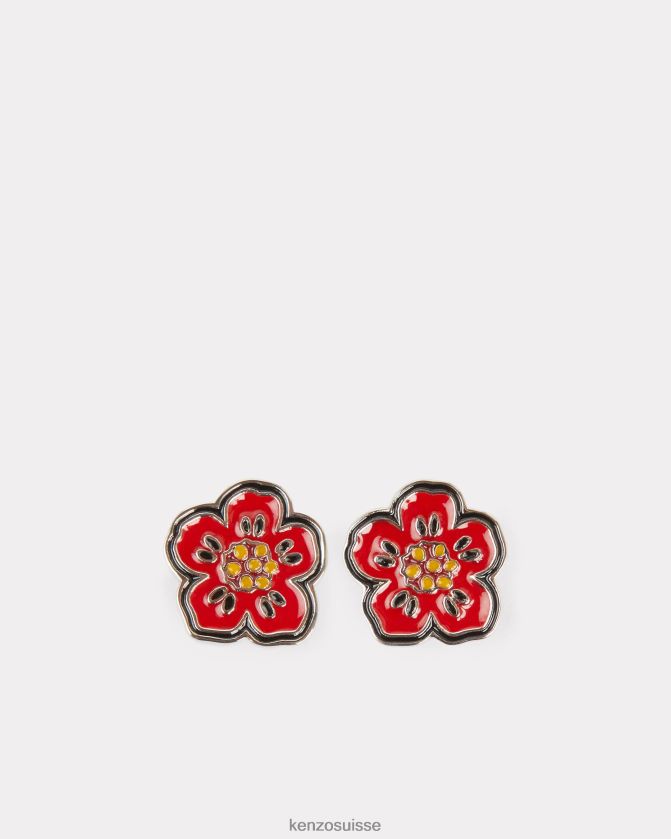 Kenzo boucles d'oreilles fleur de boké femmes rouge moyen D2804X941 accessoires