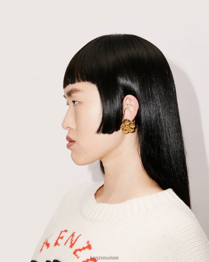 Kenzo grandes boucles d'oreilles "fleur de boke" femmes or D2804X848 accessoires
