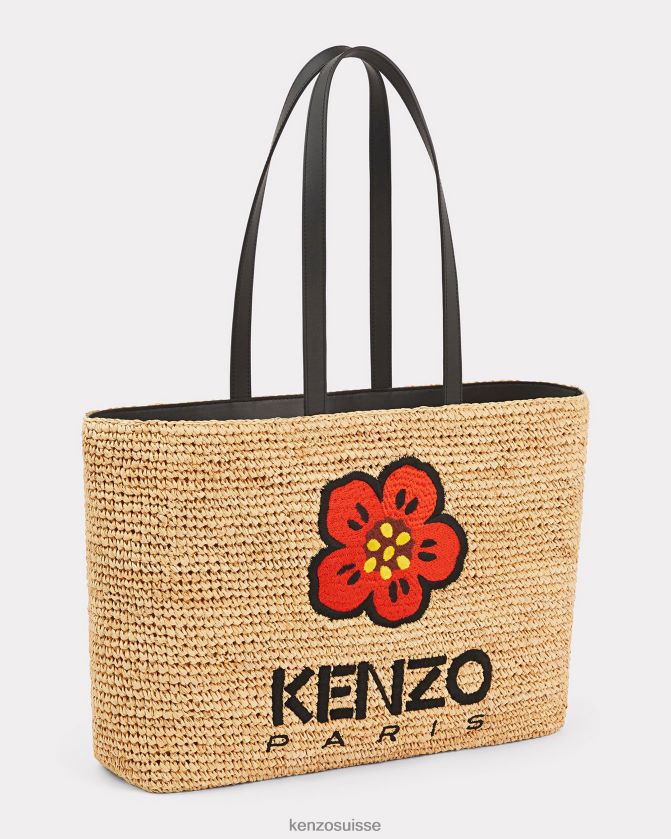 Kenzo grand sac cabas en raphia femmes noir D2804X943 accessoires
