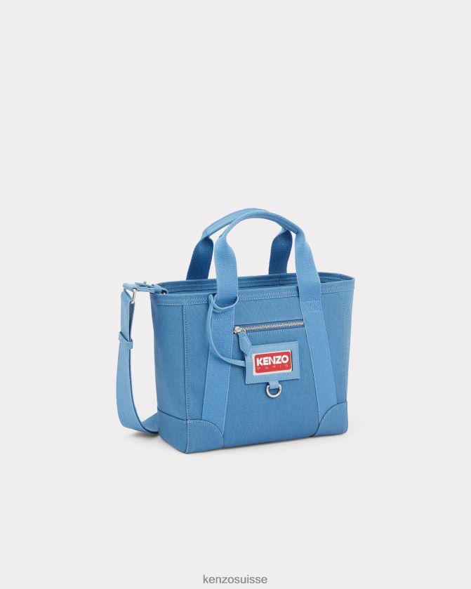 Kenzo petit sac cabas paris avec bandoulière femmes cyan D2804X908 accessoires