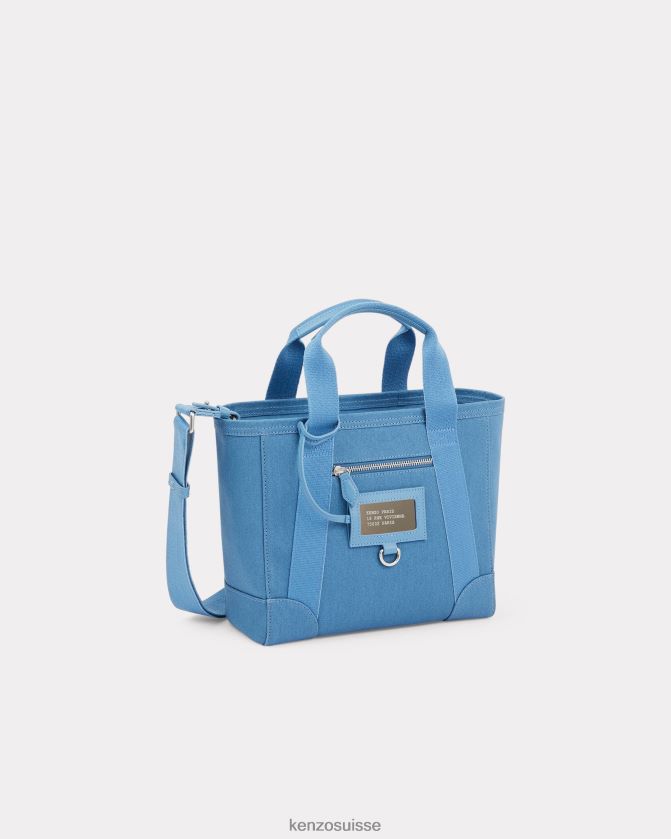 Kenzo petit sac cabas paris avec bandoulière femmes cyan D2804X908 accessoires