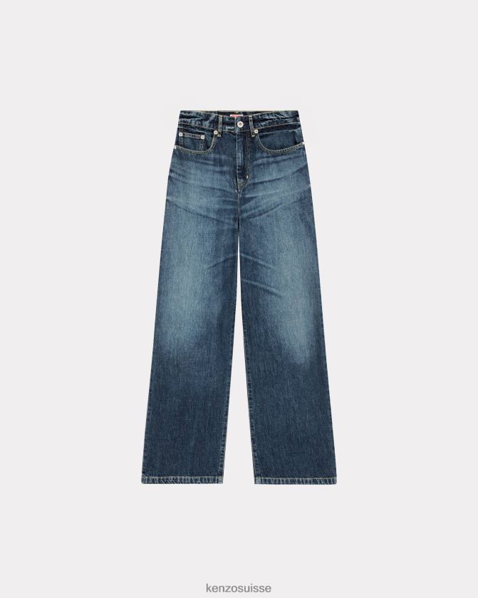 Kenzo jean ample ayame femmes denim bleu pierre foncé D2804X690 vêtements