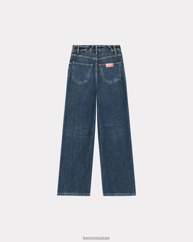 Kenzo jean ample ayame femmes denim bleu pierre foncé D2804X690 vêtements