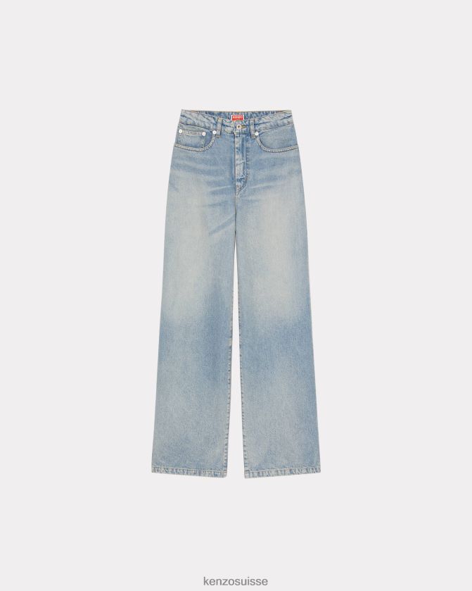 Kenzo jean ample ayame femmes pierre bl denim bleu sale D2804X653 vêtements