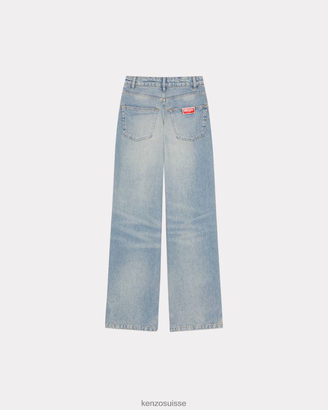 Kenzo jean ample ayame femmes pierre bl denim bleu sale D2804X653 vêtements
