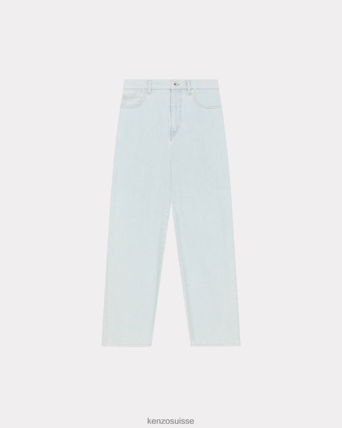 Kenzo jean carotte de voyage femmes denim bleu décoloré D2804X589 vêtements