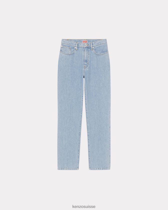 Kenzo jean droit asagao femmes denim bleu décoloré D2804X488 vêtements