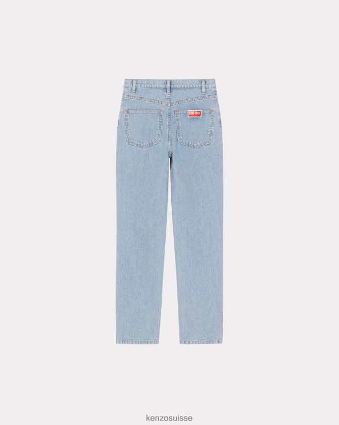 Kenzo jean droit asagao femmes denim bleu décoloré D2804X488 vêtements