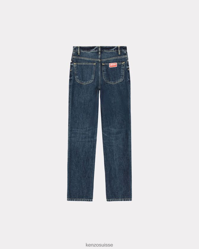 Kenzo jean droit asagao femmes denim bleu pierre foncé D2804X487 vêtements