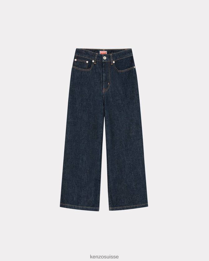 Kenzo jean raccourci sumire femmes rincer le denim bleu D2804X441 vêtements
