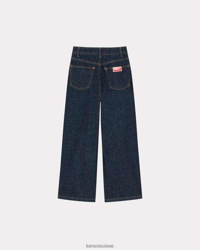 Kenzo jean raccourci sumire femmes rincer le denim bleu D2804X441 vêtements