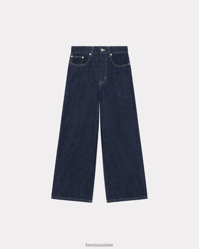 Kenzo jean raccourci sumire femmes rincer le denim bleu D2804X593 vêtements