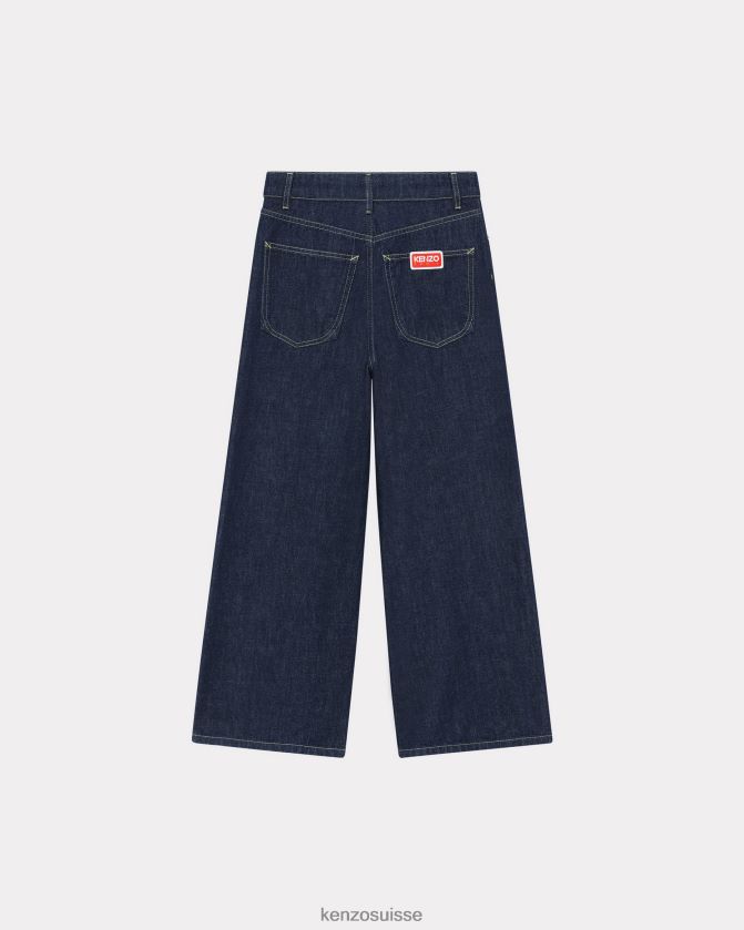 Kenzo jean raccourci sumire femmes rincer le denim bleu D2804X593 vêtements