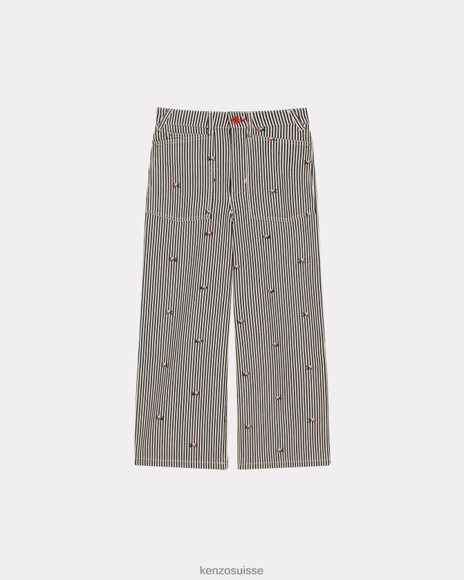 Kenzo jean raccourci sumire femmes rincer le denim bleu D2804X684 vêtements