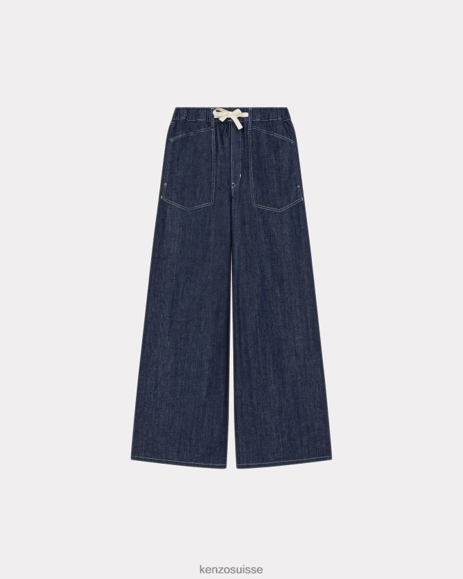 Kenzo jean évasé marin femmes rincer le denim bleu D2804X434 vêtements