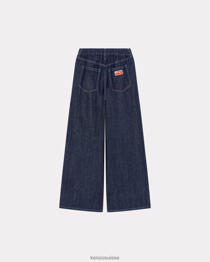 Kenzo jean évasé marin femmes rincer le denim bleu D2804X434 vêtements