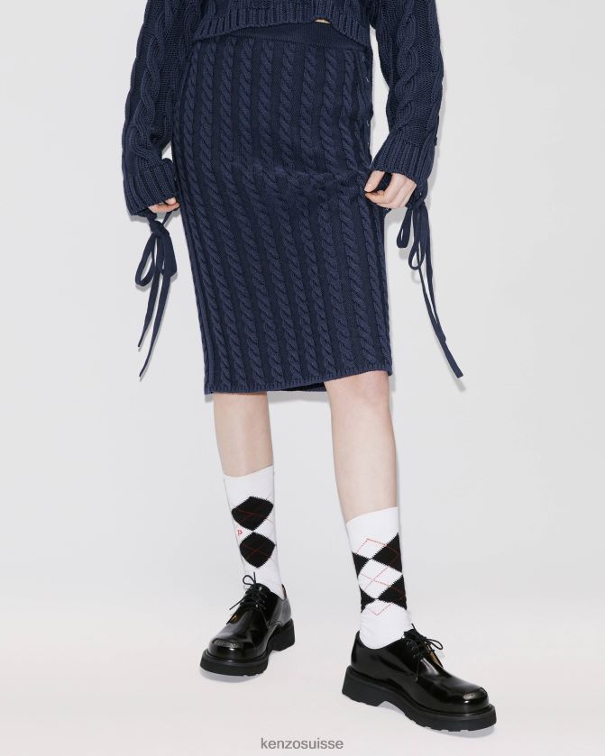 Kenzo jupe mi-longue à lacets femmes bleu nuit D2804X640 vêtements