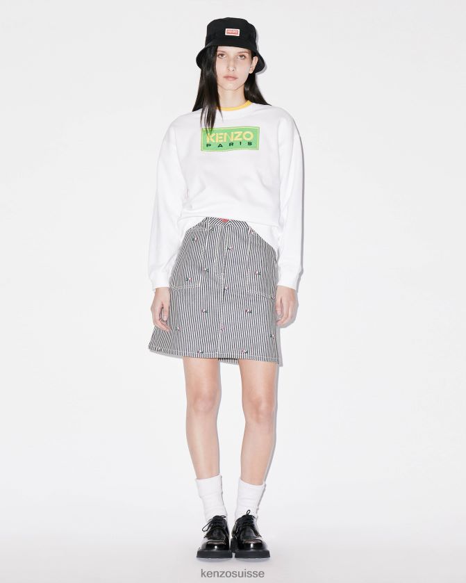 Kenzo mini-jupe en jean rayée Pixel femmes rincer le denim bleu D2804X687 vêtements