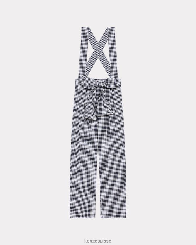 Kenzo pantalon à carreaux vichy femmes bleu nuit D2804X671 vêtements