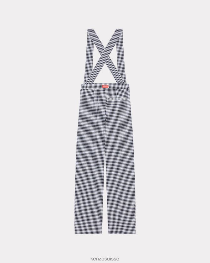 Kenzo pantalon à carreaux vichy femmes bleu nuit D2804X671 vêtements